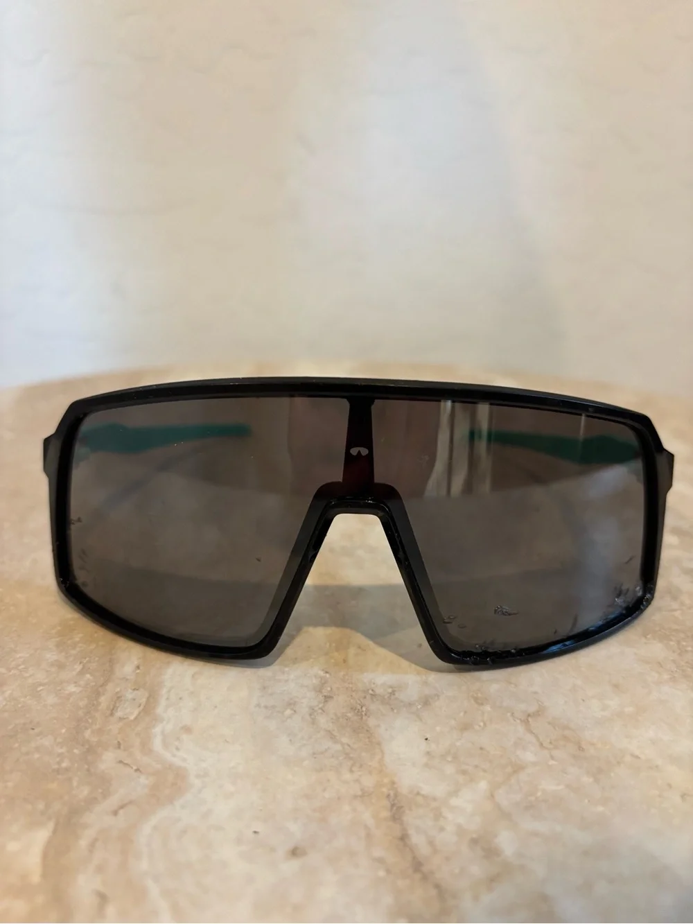 Oakley Sutro Oversized Shield Sunglasses in Black with Teal Temples